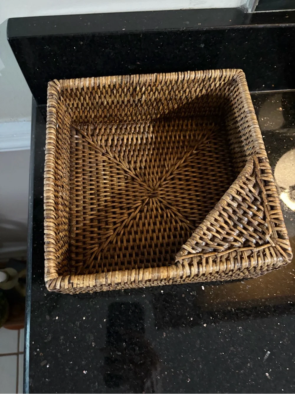 Woven Rattan napkin Storage Basket - Brown